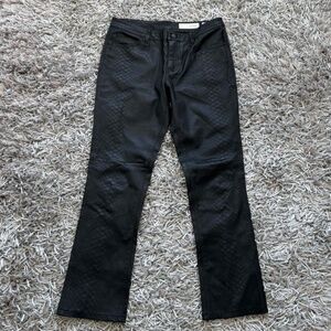 Sass & Bide Leather Flare Pants Leather 100% Lamb Print Snake Sz 6 US❤️